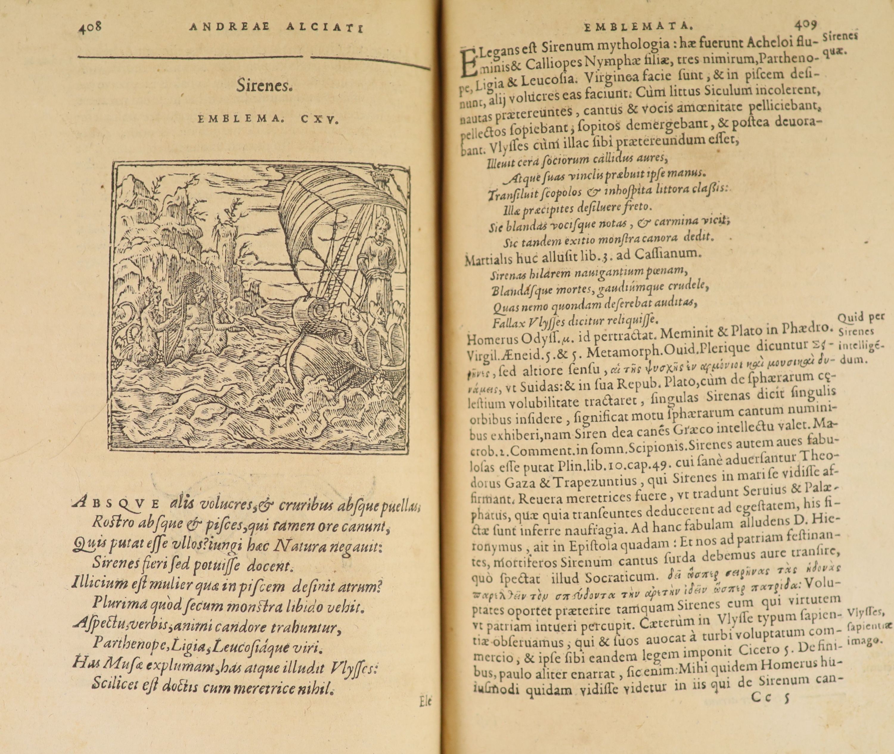 Alciatus, Andreas. Emblemata. Cum Claudii Minois commentariis and notis posteriorbus ...